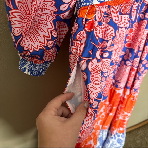 NWT Boden | Alba Tiered Firecracker Gardenia Swirl Cotton Maxi Dress Sz 20-22R - Picture 10 of 11